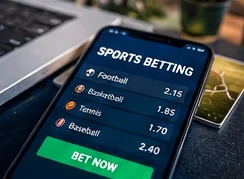 Smartphone screen showing integrated sports betting odds alongside breaking political news alerts