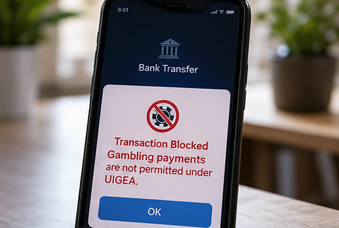Digital banking transaction screen displaying a restricted credit card payment indicator