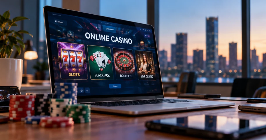 Regulated online casino software interface and secure player login portal